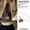 "Colgante Lindo" Ins Piel de Vaca Corazón Bolso Pequeño Colgante de Collar Mini Accesorios Billetera para Monedas Gato