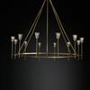 Candelabro de cristal posmoderno de cobre RH, candelabro decorativo de ingeniería de villa para sala de estar, comedor, estudio, dormitorio, lujo ligero simple