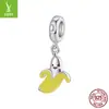 Pingente Original Série de Frutas Yinziyun Prata de Lei S925 Morango Banana Abacate Fofo Contas para Pulseira DIY