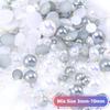 Perlas de ABS de Alto Brillo Coloridas Galvanizadas de Media Ronda Mezcladas con Pedrería de Resina 3-10 mm Perlas de ABS de Venta Caliente en Amazon Joyería DIY