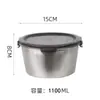 Caja para Conservar Alimentos de Acero Inoxidable 304, Lonchera Térmica Sellada, Caja de Almacenamiento para Refrigerador, Caja Selladora de Alimentos, Lonchera para Microondas