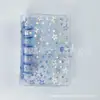 Estilo Japonês Fofo A7 Botão Duplo PVC Estrela Laser Colorido Fichário Transparente Seis Furos Capa para Caderno Planejador