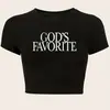 Camiseta Estampada Favorita 200Ggod Transfronteiriça, Camiseta Y2K de Manga Curta com Gola Redonda, Adequada para