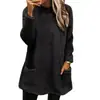 2026 Ropa de Mujer Transfronteriza Otoño e Invierno Nueva Amazon Sudadera Casual Suelta de Felpa con Bolsillos de Manga Larga y Cuello Redondo para Mujer