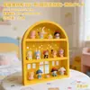 Decoração de Casa de Bonecas com Laço 3D Modelo de Armário Suporte de Exibição Multicamadas Brinquedo Bule Camada de Exibição de Perfume Prateleira de Exibição em Camadas