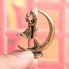 Adorno artesanal de escritorio decorativo vintage de latón puro, pareja de luna, propuesta de amor, regalo de vacaciones para pareja
