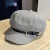 2026 Nueva Moda Británica Retro Versátil Octagonal para Mujer, Gorra de Periodista Adelgazante, Boina, Tendencia