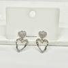 Brincos de amor ocos banhados a cobre 18k personalizados, brincos de diamante completo, coração, vento frio, brincos de borboleta ocos para mulheres