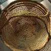 Cesta de Bambu Artesanal para Armazenar Frutas, Cesta de Bambu Portátil, Cesta Redonda de Bambu, Cesta de Bambu Suspensa, Cesta de Ovos, Cesta Trançada.