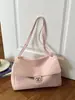26S Bolso Pequeño Estilo Chanel de Cuero Texturizado CF para Debajo del Brazo, Bolso Tote de Alta Gama para Viajes Diarios, Bolso de Hombro Moderno de Gran Capacidad