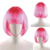 Peluca Cosplay Flequillo Bob Accesorios para Actuaciones Escolares Peluca Pelo Corto Venta al por Mayor de Fábrica