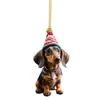 Pendente Acrílico Dachshund Transfronteiriço Novo Produto Halloween Natal Pingente Plano Decoração de Interior de Carro Pequeno Pingente