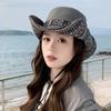 Sombrero de Ala Plegada Retro Ala Grande Sombrero de Pescador para Mujer Primavera y Verano Protector Solar para Exteriores Sombrero de Montañismo para Mostrar la Cara Pequeño Sombrero Cubeta Parasol