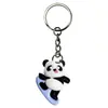 Fornecimento Direto da Fábrica Acessórios Chaveiro Panda Atleta Material de Borracha Macia Espessada Pingente de Chaveiro Plano 2D para Mochila
