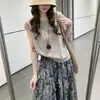 Suéter tejido casual de cuello redondo para mujer, verano 2026, delgado, holgado, jersey, estilo perezoso, elegante, rejuvenecedor, top versátil