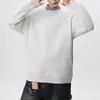 Sudadera popular de otoño para hombre, 380g, lisa, cuello redondo, sudadera con capucha, moderna, corte holgado, color liso, prenda exterior versátil