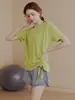 Nuevo Top Deportivo Holgado para Mujer, Ropa de Yoga, Camiseta de Manga Corta, Transpirable, Adelgazante, Para Correr en Verano, Secado Rápido, Fitness