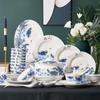 Jingdezhen Cerâmica Louça 56 Cabeça Rice Bowl Tableware Set Jiangnan Água Village Pratos Cerâmica Tableware Presente Atacado