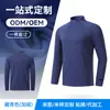 Camisa Masculina para Esportes de Inverno, Manga Longa, Forrada com Fleece, Meio Zíper, para Fitness, Corrida, Uso Externo, Secagem Rápida
