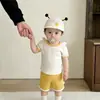 Roupa de Verão para Bebês Pequenos, Roupas Infantis Fofas e Estilosas, Shorts Finos Coloridos, Conjunto Fresco de Duas Peças