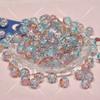 [2.0 Explotando] Cuentas de Vidrio Craquelado de Hielo de 10 mm Cuentas Sueltas de Vidrio DIY Hecho a Mano Material para Pulsera Collar con Cuentas
