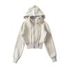 2023 Nuevo Otoño Sudadera Corta Color Puro Deportiva Casual con Cremallera con Capucha Chaqueta de Terciopelo Top Venta al por Mayor