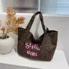 2026 Estampa de Leopardo Grande Capacidade Fashion Versátil Estilo Coreano Tendência Ins Bolsa de Ombro Casual Retrô para o Trabalho Bolsa de Mão Feminina