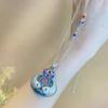Modelo Nuevo 2024 Plata Pura 999 Esmalte Horneado Azul Artesanal Piscis Koi Bolsa de la Suerte Colgante Collar Esmalte Antiguo Retro