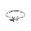 Anel Aberto Borboleta Azul Prata Esterlina S925 Yinzhen Feminino Estilo Cool Moda Nicho Simples Alto Padrão Anel Dedo Indicador