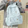 Nova Mochila Escolar Estilo Japonês de Verão para Alunas do Ensino Fundamental II e Médio, Mochila Estampada de Urso de Grande Capacidade, Mochila para Notebook de Estudante Universitário