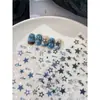 Pegatina para Uñas Hot Silver Estrella Vaquera del Milenio Y2K Azul Gris Exquisita Calcomanía Hueca para Decoración de Uñas con Adhesivo