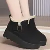 Botas de algodón con suela gruesa de felpa Birkenstock para mujer 2026 nuevas de invierno con plataforma cálidas de nieve zapatos de algodón para mujer botines cortos
