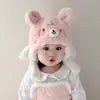 Gorros para Bebé para Otoño e Invierno, Lindos Gorros de Felpa para Bebés y Niños Pequeños, Engrosados para Calidez, Cortavientos y Protectores de Orejas para Uso al Aire Libre en Invierno