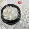 Arte de Uñas Estilo Japonés Piedra de Concha Piezas de Concha de Aurora Natural Abalón Iridiscente Piezas Largas de Concha Decoraciones de Uñas de Moda