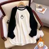 Moletom Térmico de Fleece Plus Size Outono e Inverno Solto Emagrecimento Quente para Mulheres, Camiseta de Comprimento Médio Bordada Camada de Base Top Tendência