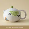 Juego de Tetera de Cerámica Pintada a Mano de Gama Alta para Uso Doméstico Juego de Té Gongfu Tetera Pequeña para Preparar Té Gaiwan Tazas de Té Juego Completo Artículos Individuales