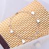 Pulseira Doce Amor da Moda Estilo Mori Simples Fofa Dupla Camada Coração Forma Redonda Contas Pulseira Elegante Joia de Estudante Coreana