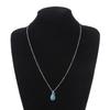 Turquesa gota de água clavícula cadeia jóias imitação gema frisado amor pingente colar feminino pêssego coração pedaço colar