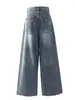 Jeans Anchos de Estilo Americano Transfronterizos para Mujer 2026 Primavera y Otoño Nuevos Vintage Perezosos Relajados Sueltos Rectos de Largo Hasta el Suelo