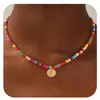 Collar de Corazón Turquesa Colorido de 26 Letras Transfronterizo Europeo y Americano, Gargantilla Elegante y Versátil