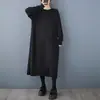 Tiro real Estilo oscuro de nicho vestido básico minimalista ropa interior de otoño e invierno vestido largo negro de tubo recto super adelgazante