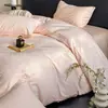 Conjunto de cama luxuoso e de alta qualidade para outono/inverno, espesso, 100% algodão, quatro peças, incluindo um lençol de algodão puro, uma fronha de colcha jacquard e uma colcha quente