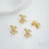 Pulsera DIY de Perlas con Abalorios Espaciadores de Zirconio de Colores Rellenos de Oro de 14 Quilates que Conservan el Color, Mariposa Abeja, Agujero Doble, Fila Doble, Agujero Triple, Fila Triple