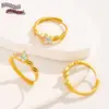 Anel Aberto Ajustável de Liga Metálica com Gotejamento de Óleo Estilo Chinês, Anel de Borboleta e Flor High-End Ins-Style de Luxo Leve