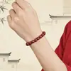 Pulseira de Círculo Simples com Contas de Areia Dourada Roxa, Círculo Único, Múltiplas Especificações, Pronta Entrega Fio de Contas Estilo Antigo de Cinábrio