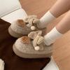 Sapatos Mocassins Confortáveis de Moda com Solado Grosso Estilo Ursinho Fofo e Macio, Novo Estilo Velcro Mary Jane Sapatos de Algodão para Mulheres Inverno