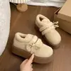 Botas de nieve de invierno para mujer, gruesas y forradas de felpa, para mujeres menudas, nuevo estilo 2026, cálidas retro, adecuadas para usar al aire libre, zapatos Birken peludos.