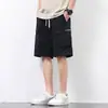 Pantalones cortos finos de verano para hombre estilo americano 2025 nuevos pantalones de trabajo hasta la rodilla para hombre de seda helada de secado rápido casual de longitud media