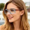 Novos Óculos Quadrados da Moda Transfronteiriços Estilo Europeu e Americano Versáteis Lentes Transparentes Aparência Natural Óculos para Emagrecer o Rosto para Miopia