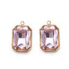 Yiwu colgante rectangular octogonal de acero inoxidable de un solo agujero acero titanio gema diy aretes collar accesorios para tocado material